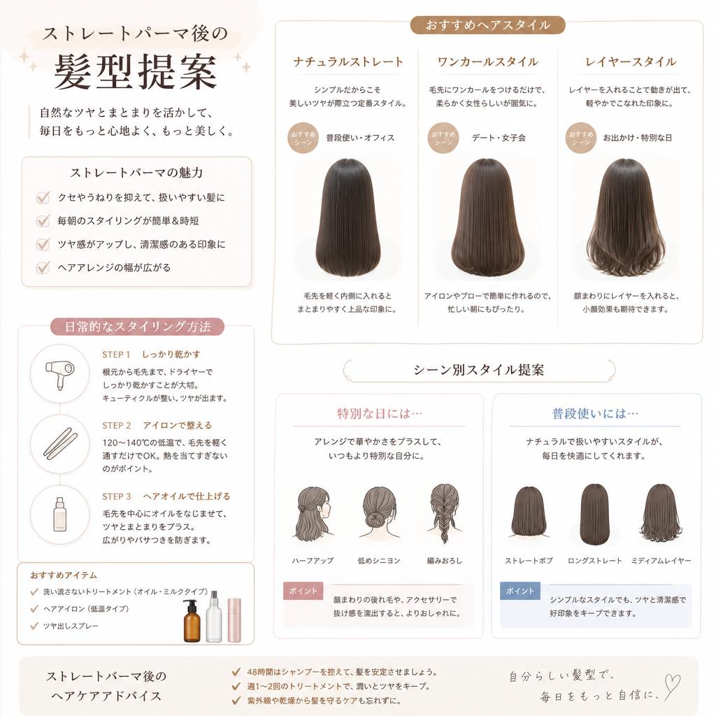 髪型提案！ストレートパーマ後のスタイリング