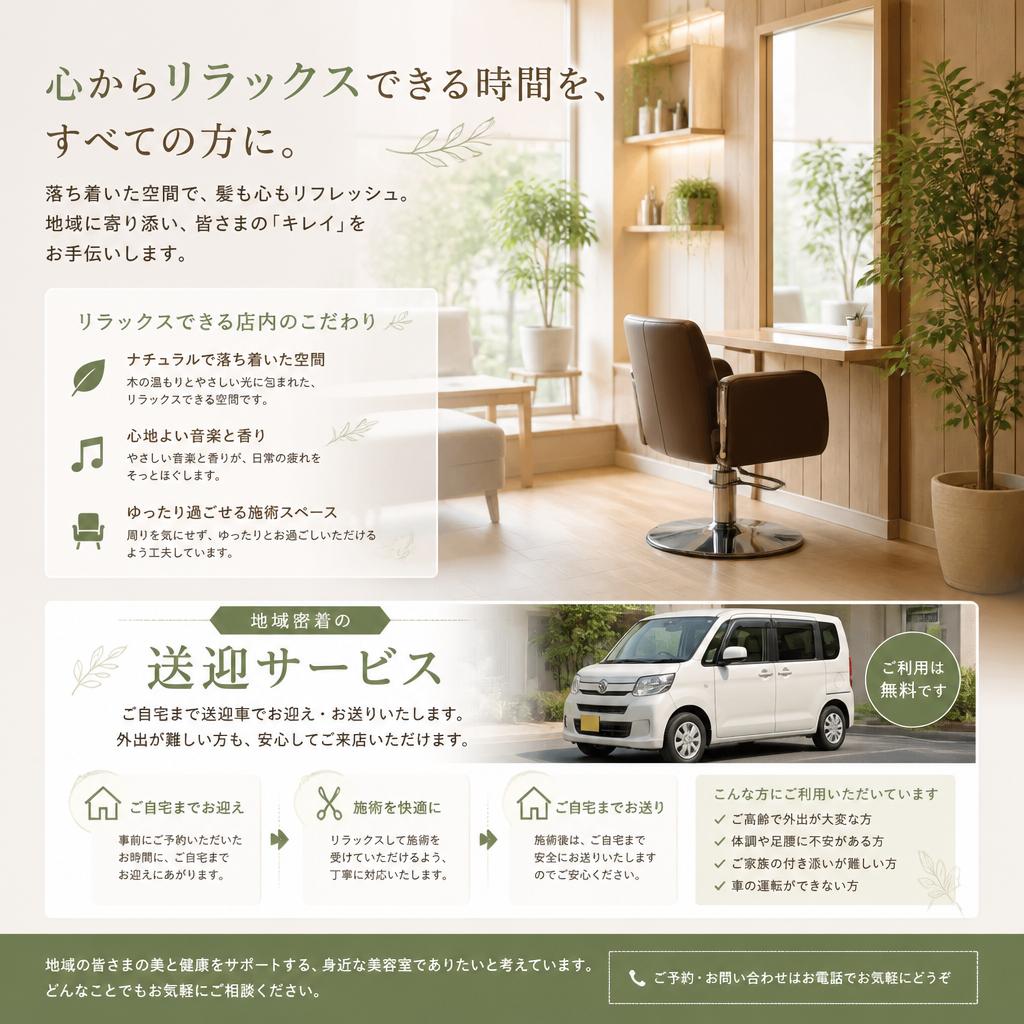 店内の雰囲気と送迎サービスの紹介
